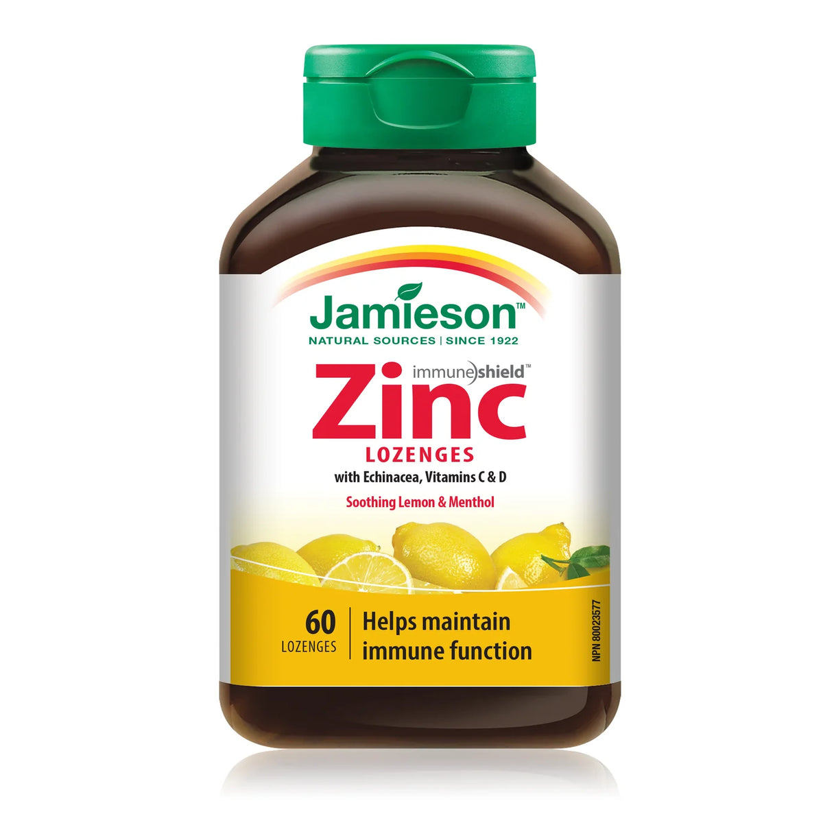 Jamieson 天然鋅+維他命 C 免疫潤喉糖（檸檬薄荷味）｜60粒