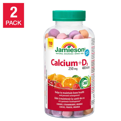 Jamieson 鈣+維生素D3，2 x 110粒（$1.49/粒）