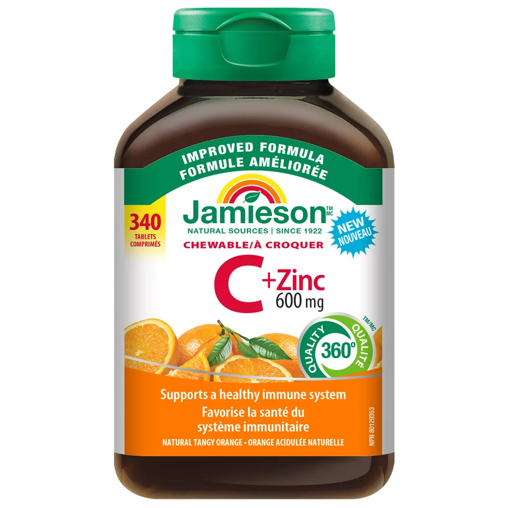 Jamieson 咀嚼型維生素 C + 鋅，600 毫克，340 片 （$0.68/片）
