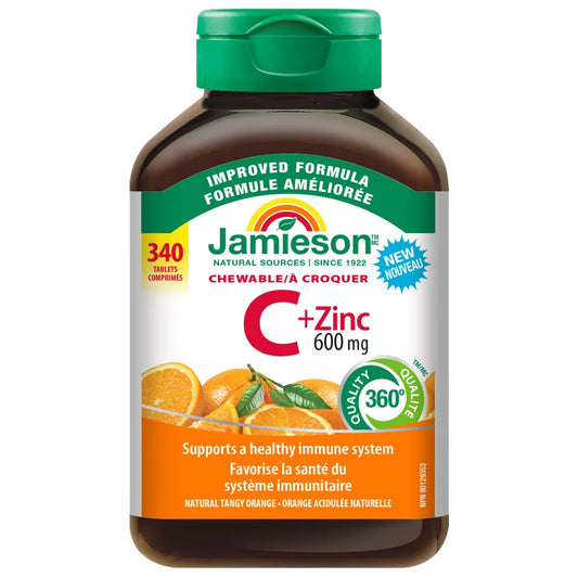 Jamieson 咀嚼型維生素 C + 鋅，600 毫克，340 片 （$0.68/片）