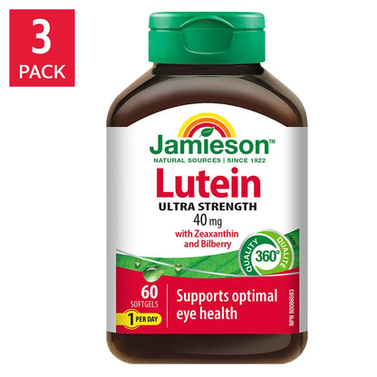 Jamieson 葉黃素 40 毫克，含玉米黃質和越橘萃取物，3 x 60 粒 （平均$2.67/粒 ）