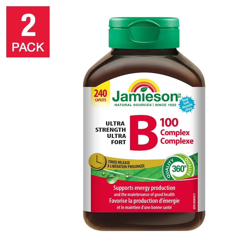 Jamieson 超強效 B100 複合維生素片，240 粒裝，2 盒 （$1.18/粒）