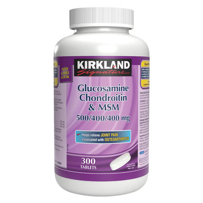 Kirkland Signature 葡萄糖胺、軟骨素及 MSM 500/400/400 mg｜300粒