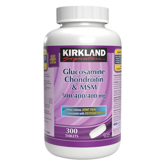 Kirkland Signature 葡萄糖胺、軟骨素及 MSM 500/400/400 mg｜300粒