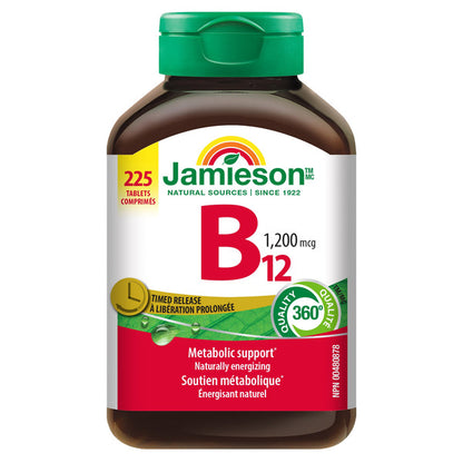 Jamieson 維他命B12 1200微克緩釋片 225粒（$1.09/粒）