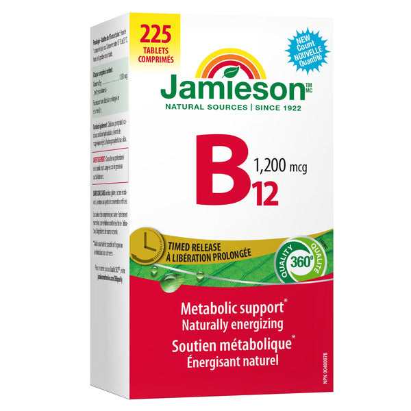 Jamieson 維他命B12 1200微克緩釋片 225粒（$1.09/粒）