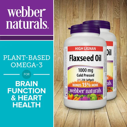 Webber Naturals有機亞麻仁油1000 mg 富含omega-3 420粒