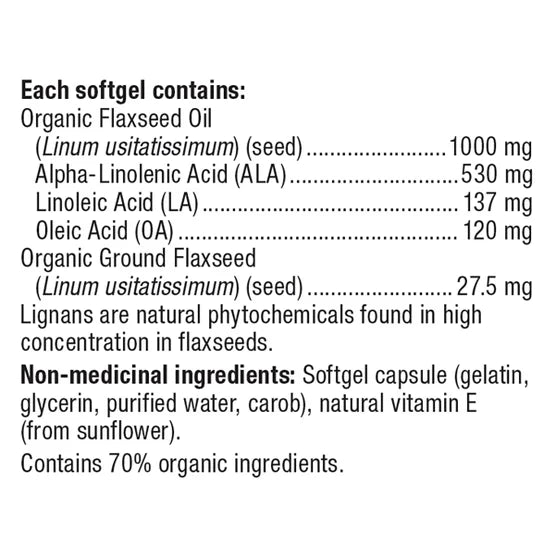 Webber Naturals有機亞麻仁油1000 mg 富含omega-3 420粒