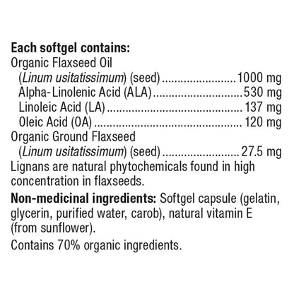 Webber Naturals有機亞麻仁油1000 mg 富含omega-3 420粒
