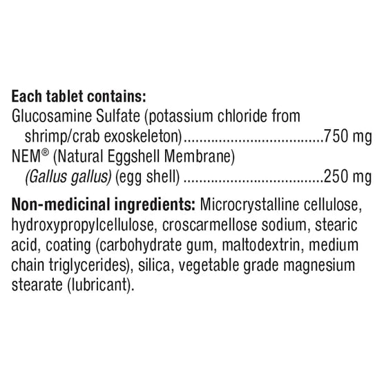 webber naturals 葡萄糖胺，含 NEM® 天然蛋殼膜 750/250 mg 120粒