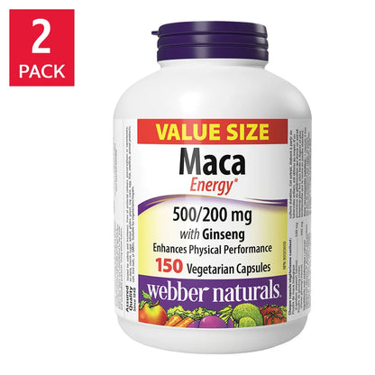 webber naturals 瑪卡能量素膠囊（含人參）300粒
