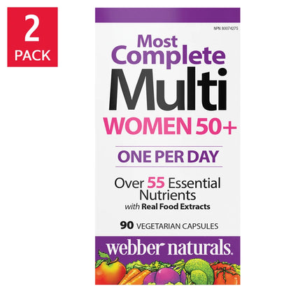 Webber Naturals 女性 50+最全面複合維生素 - 2 x 90粒 （共180粒）